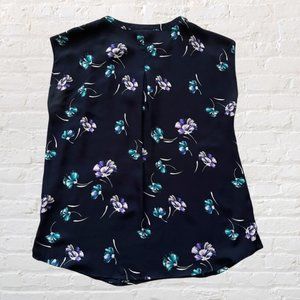 Banana Republic floral print cap sleeve v-neck blouse